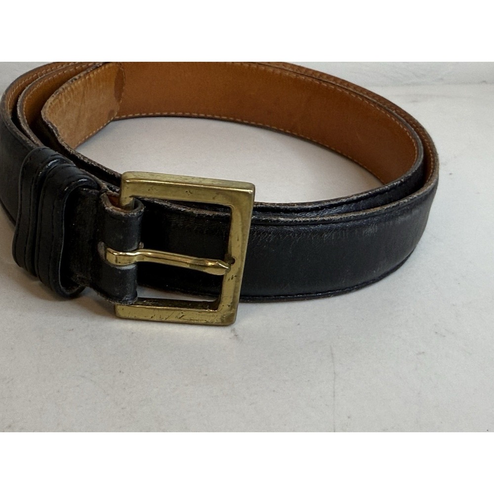 Vintage Coach 7600 Black Glove Tanned Leather Belt Solid Brass Buckle USA‎ 36 90